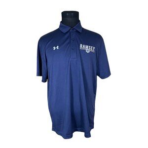 Under Armour Men's Loose Heatgear Navy Short Sleeve Polo Shirt XL Ramsey Rams